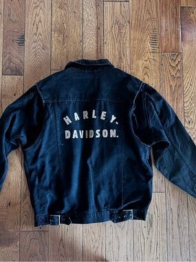 Vintage Harley-Davidson black denim jacket